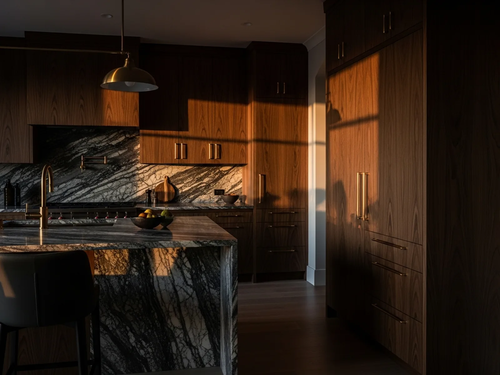 Walnut & Brass Kitchen